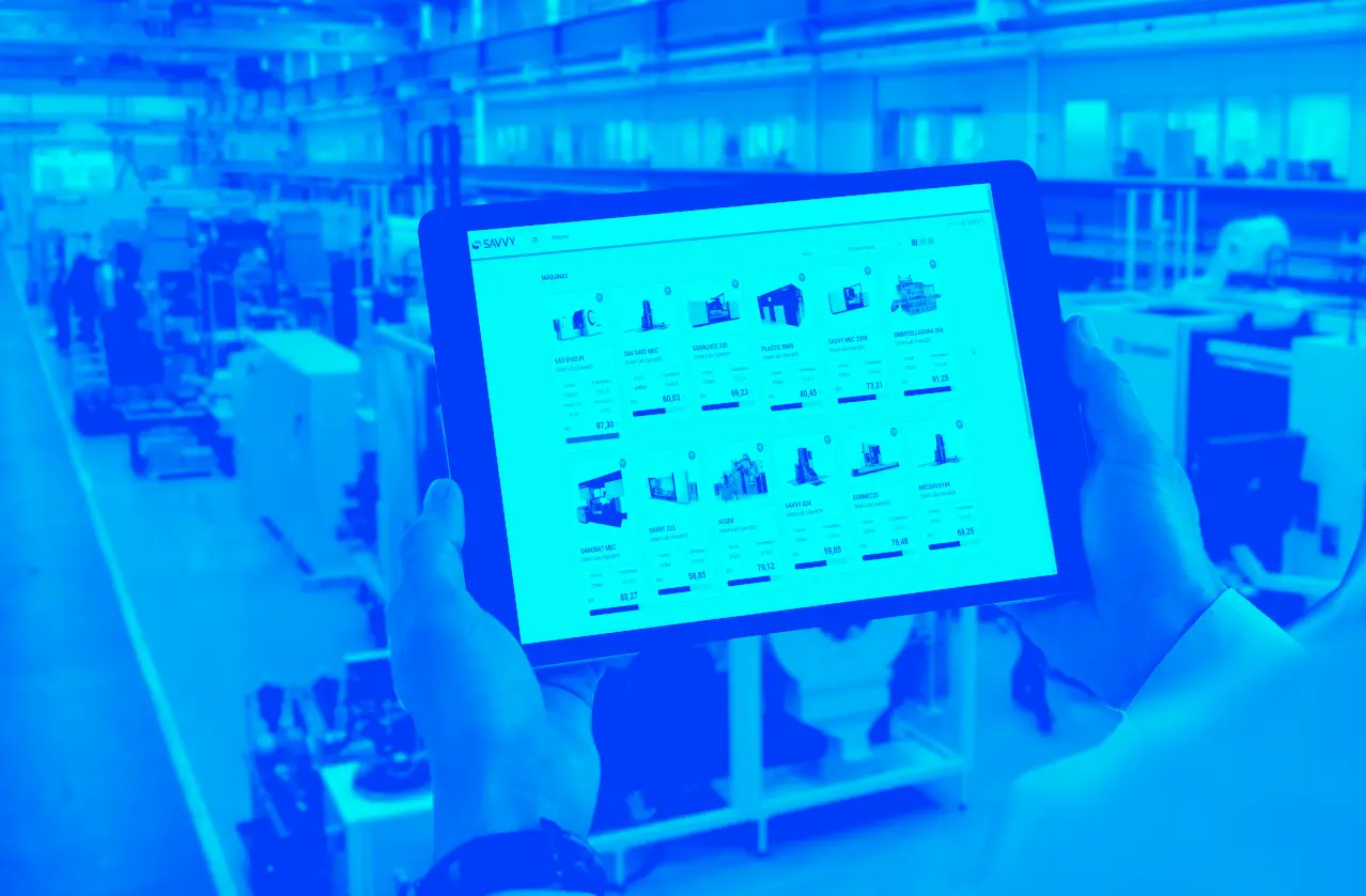 Tablet con interfaz de la plataforma Iiot de Savvy Data Systems